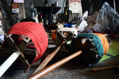 Close-up of shopping cart
