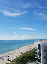 High angle view of beach against sky