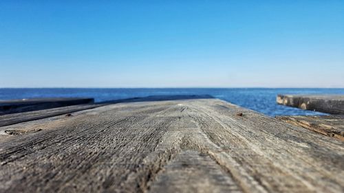 Scenic view of beach against clear blue sky