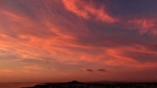 Scenic view of dramatic sky over sea