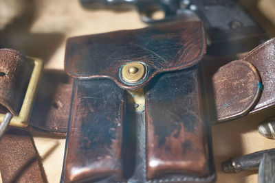 Close-up of leather belt