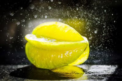 Close-up of water drops on fruit