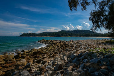 Scenic view of sea against sky at kalung bay which is located in terengganu, malaysia.