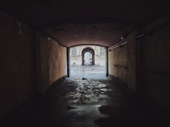 Empty corridor in old building