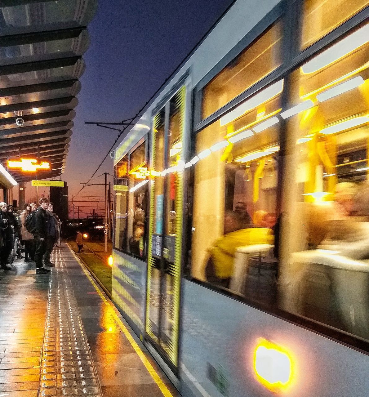 BLURRED MOTION OF TRAIN IN CITY