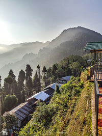 Scenic view of mountains against clear sky