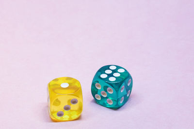 Close-up of coins over white background