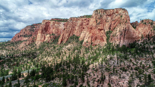 Scenic view of rock formation against sky