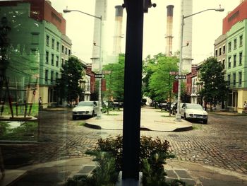 City street with buildings in background