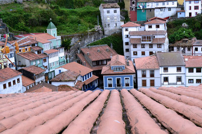 Panoramic view of residential buildings against sky