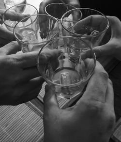 Close-up of hand holding wine glass