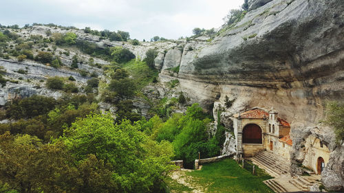 View of historic building against mountain