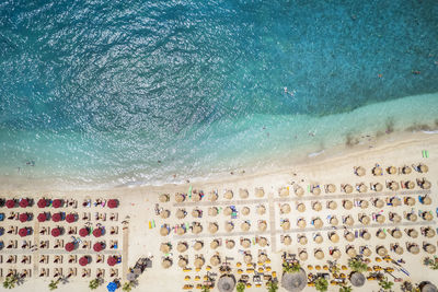 High angle view of beach