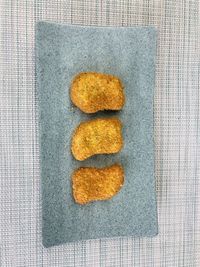 High angle view of bread on table