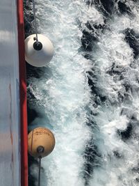 High angle view of lighting equipment on sea