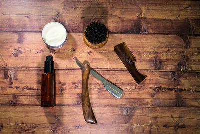 High angle view of food on table