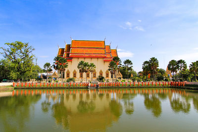 Reflection of building in lake