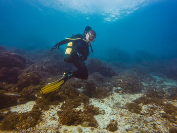 Man swimming in sea