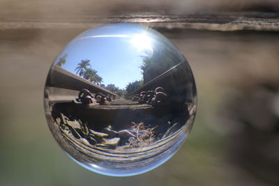 Close-up of crystal ball in water