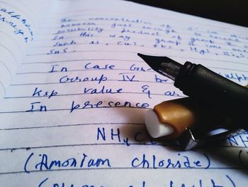 Close-up of text on paper