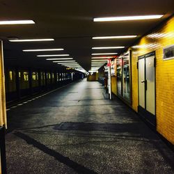 Illuminated subway station