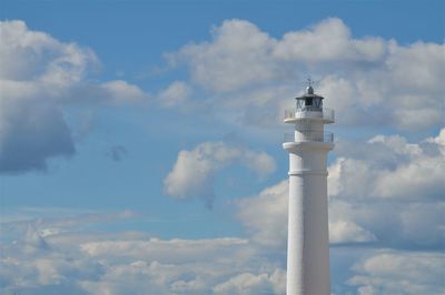 Low angle view of lighthouse against sky