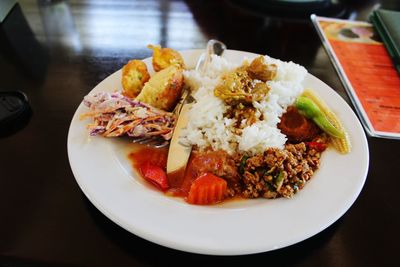 Close-up of served food