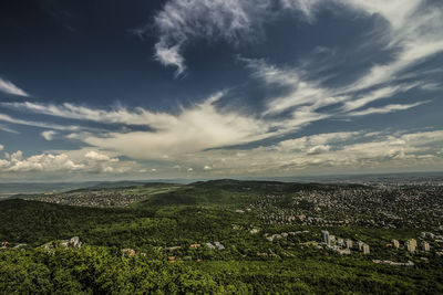 Scenic view of landscape against cloudy sky