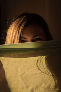 Close-up portrait of a young woman