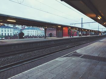 Railroad station platform against sky