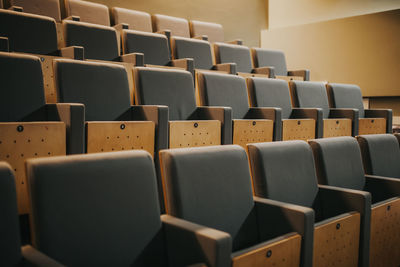 Empty chairs in auditorium