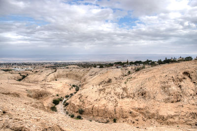 Panoramic view of desert against sky