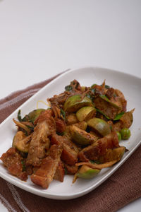 Close-up of meal served in plate