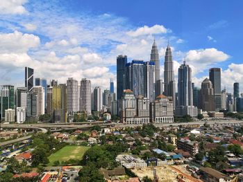 Aerial view of buildings in city