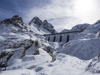 Alpine dam in the alps of valgerola