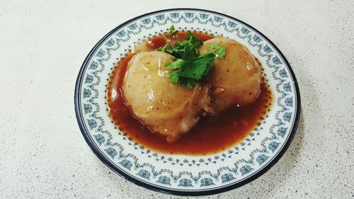 Close-up of served food