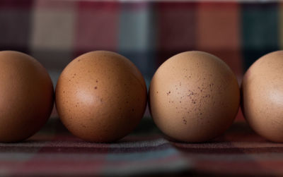 Close-up of eggs on table