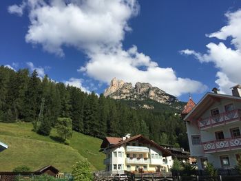 Buildings in town against sky