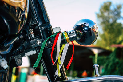 Close-up of motorcycle