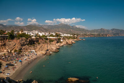 High angle view of sea against sky