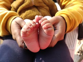 Close-up of baby hands