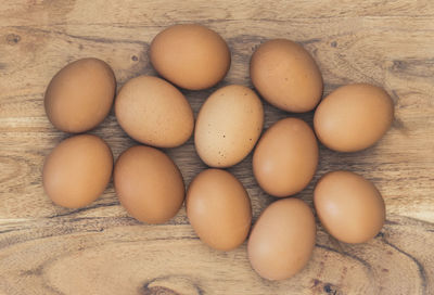 High angle view of eggs