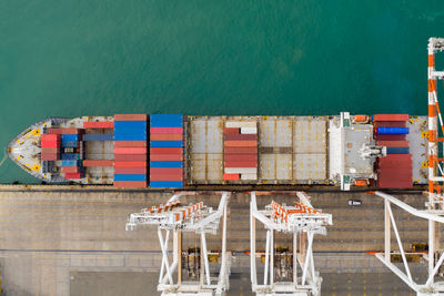 Container ship terminal, and quay crane of container ship at industrial port 