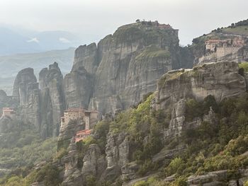 Panoramic view of rocky mountains against sky