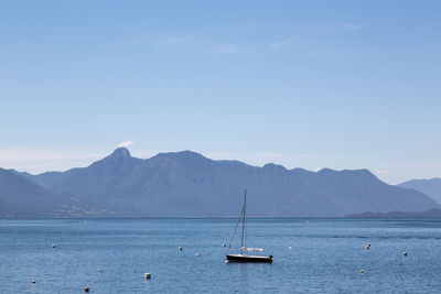 View of boats in sea