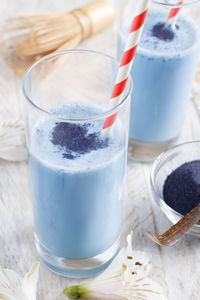 Close-up of drink in glass on table