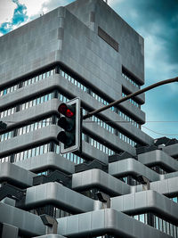 Low angle view of modern building against sky