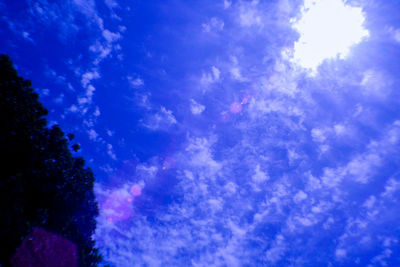 Low angle view of blue sky and clouds