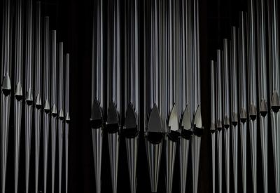 Full frame shot of metallic structure in building