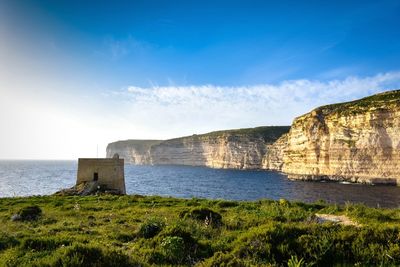 Scenic view of rocky coastline